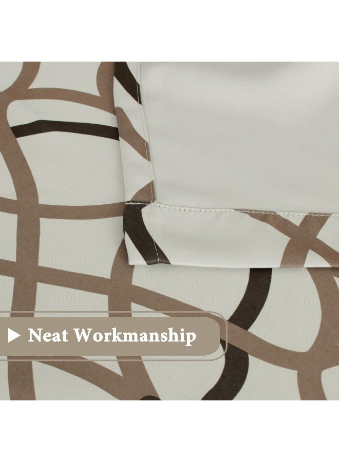 H.VERSAILTEX HVERSAILTEX Blackout Curtain Valances for KitchenBathroom  Thermal Insulated Window Valances for Living RoomBedroom Rod Pocket Short Curtain 1 Panel 52x18 inch Geo in Taupe and Brown - Image 4