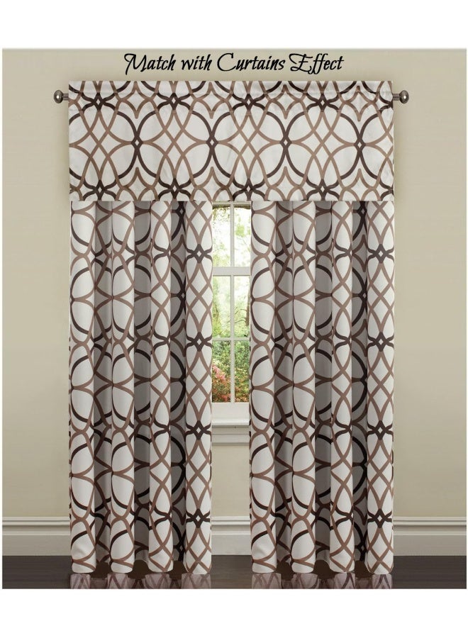 H.VERSAILTEX HVERSAILTEX Blackout Curtain Valances for KitchenBathroom  Thermal Insulated Window Valances for Living RoomBedroom Rod Pocket Short Curtain 1 Panel 52x18 inch Geo in Taupe and Brown - Image 5