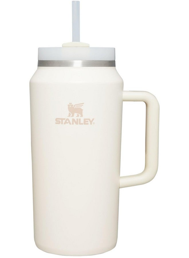 Stanley كوب ستانلي كوينشر H2.0 مع مقبض وقشة سعة 64 أونصة | غطاء فلوستيت 3 وضعيات | سعة كبيرة للسفر والرياضة | كوب فولاذي مقاوم للصدأ معزول | خالي من BPA | كريمي - Image 1