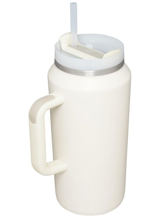 Stanley كوب ستانلي كوينشر H2.0 مع مقبض وقشة سعة 64 أونصة | غطاء فلوستيت 3 وضعيات | سعة كبيرة للسفر والرياضة | كوب فولاذي مقاوم للصدأ معزول | خالي من BPA | كريمي - Image 2