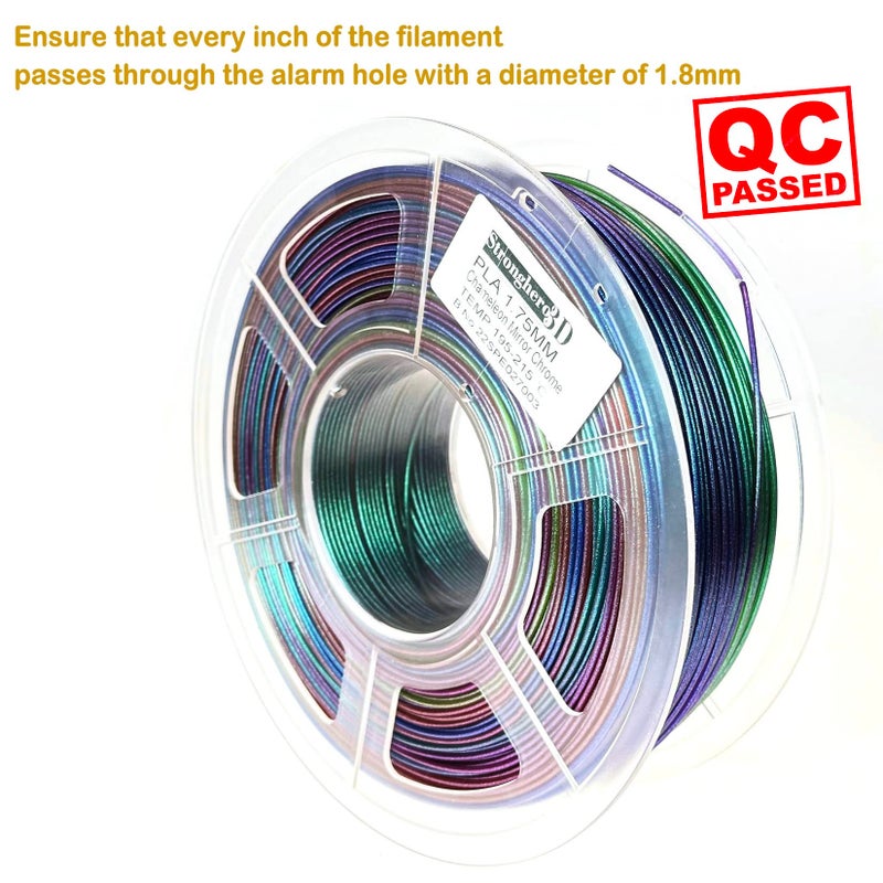 Stronghero3D Rainbow Filament,Multi Color,Chameleon Galaxy,Net Weight 1kg(2.2lbs) Accuracy +/-0.05mm for ender3 Cr10 (Chameleon Galaxy Rainbow) - Image 2