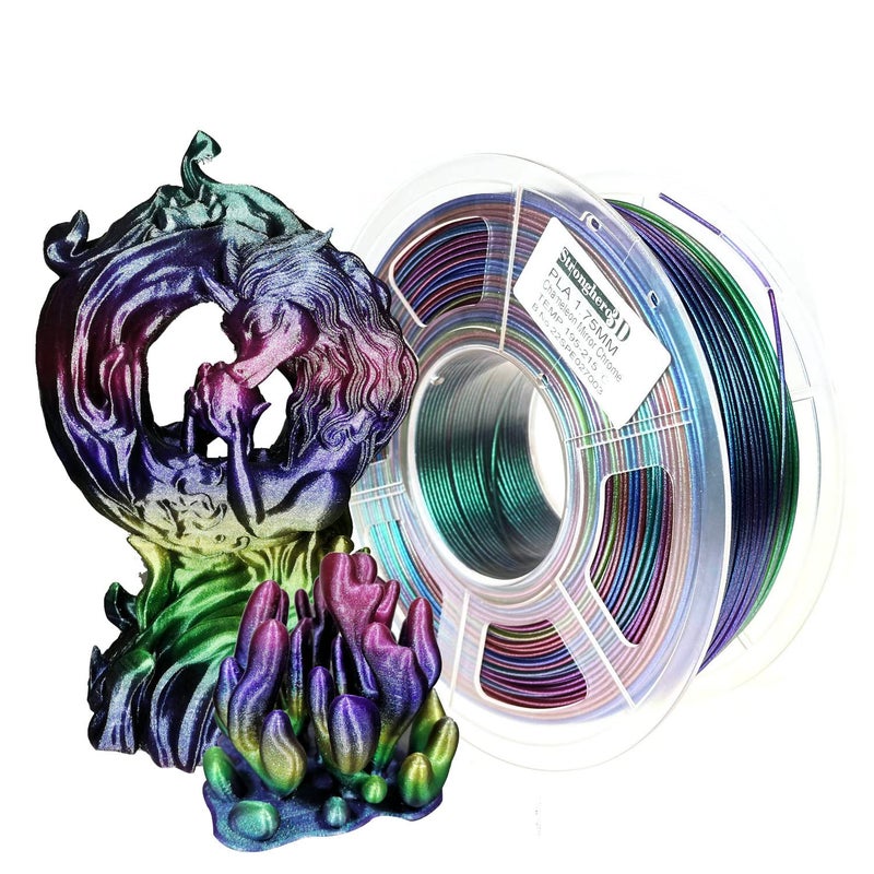 Stronghero3D Rainbow Filament,Multi Color,Chameleon Galaxy,Net Weight 1kg(2.2lbs) Accuracy +/-0.05mm for ender3 Cr10 (Chameleon Galaxy Rainbow) - Image 1