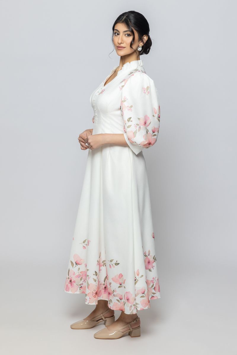 RINA Women Three Quarter Sleeves Maxi Dress with Floral Print - Image 3