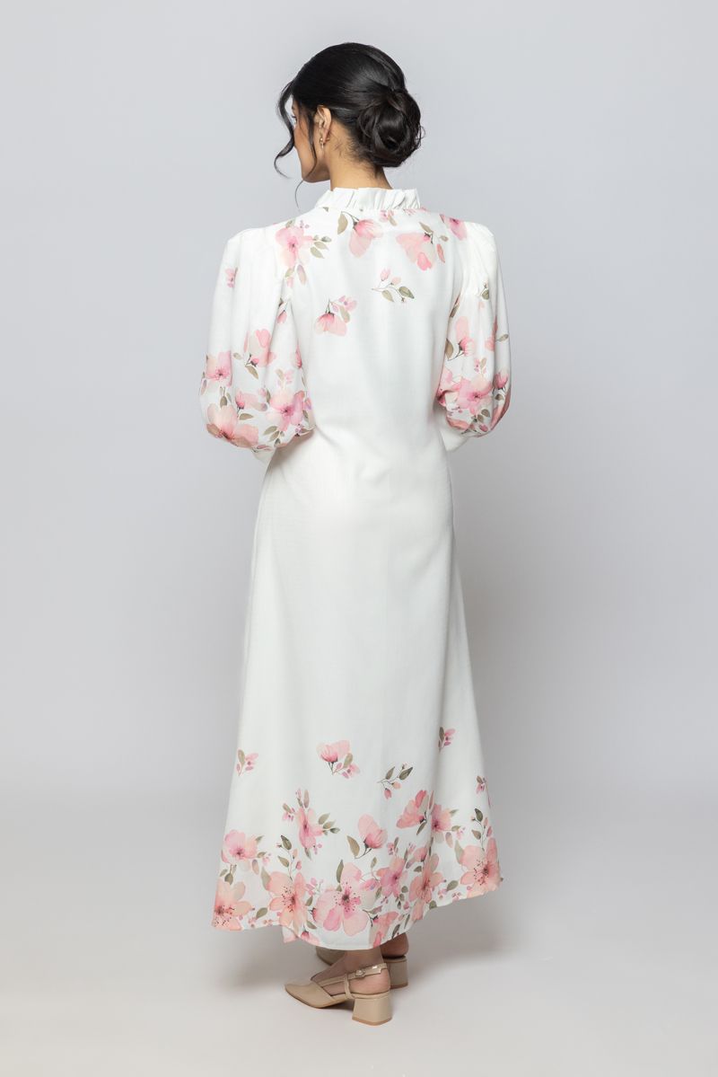 RINA Women Three Quarter Sleeves Maxi Dress with Floral Print - Image 4