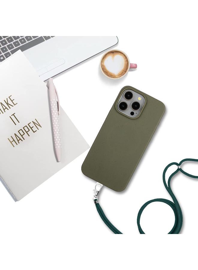 اس-توب جراب لهاتف iPhone 11 Pro Max مصنوع من مادة القش المغناطيسية Wheat MagSafe + جراب هاتف TPU مع حبل - Image 4