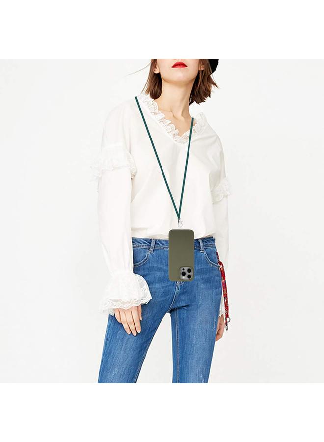 اس-توب جراب لهاتف iPhone 11 Pro Max مصنوع من مادة القش المغناطيسية Wheat MagSafe + جراب هاتف TPU مع حبل - Image 5