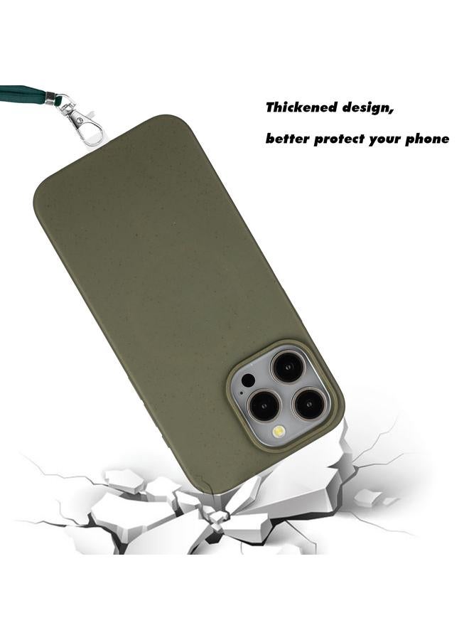اس-توب جراب لهاتف iPhone 11 Pro Max مصنوع من مادة القش المغناطيسية Wheat MagSafe + جراب هاتف TPU مع حبل - Image 3