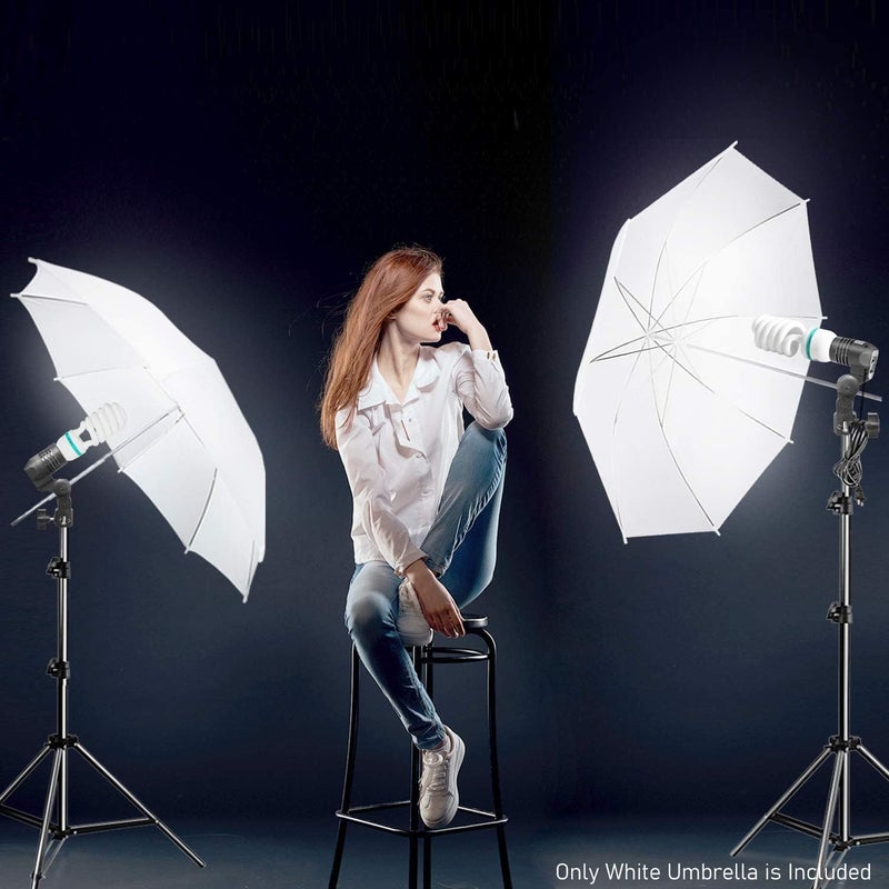 eWINNER Translucent Soft Light or Gold Black Reflective Professional Photography Studio Lighting Umbrellas (2pack 43" white) - Image 4