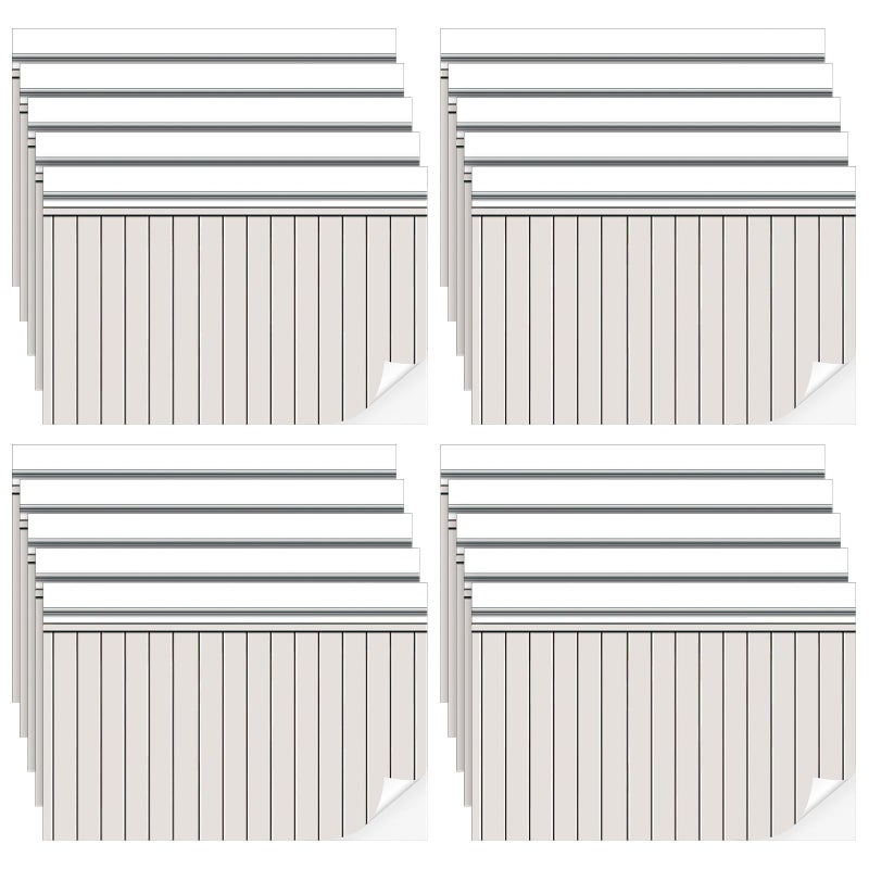Flutesan 12 Pcs Miniature Dollhouse Wallpaper and Flooring Peel and Stick Mini DIY Self Adhesive Dollhouse Accessories 8.27 x 11.69 Inch (Wood Paneled Wall) - Image 1