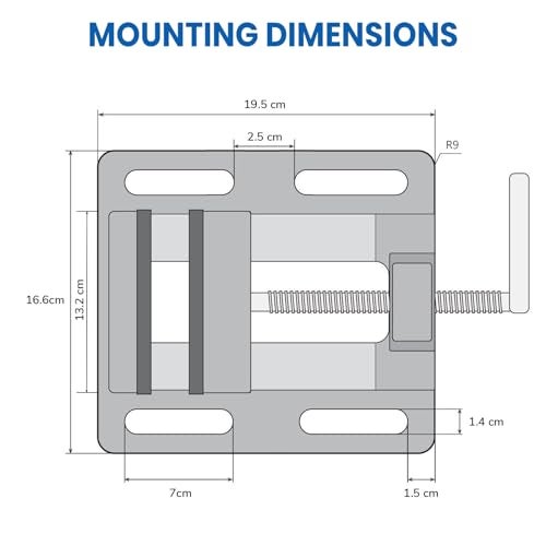 Forward Q194A 4 Inch Drill Press Vise Portable Bench Vise with Slotted Base, 4" Jaw Width - Image 4