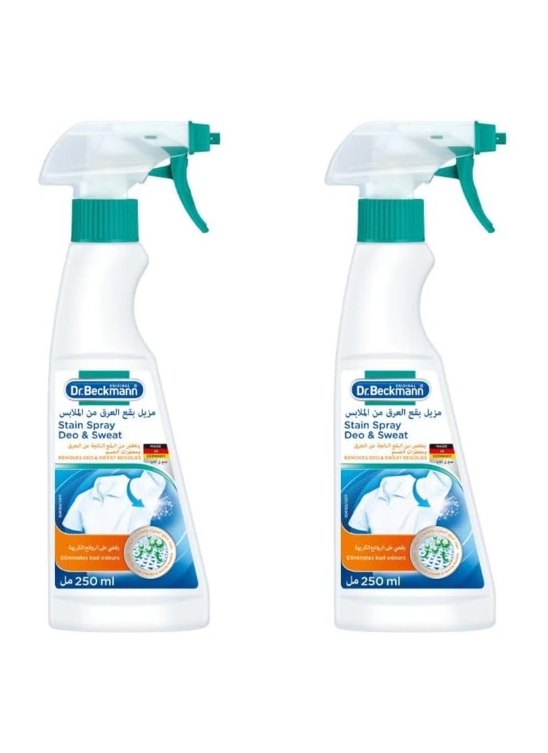 Dr. Beckmann Original Deo And Sweat Stain Remover Spray Dr. Beckmann Original Deo & Sweat Stain Remover Spray- 250 ml x 2 - Twin Value Pack - Image 1