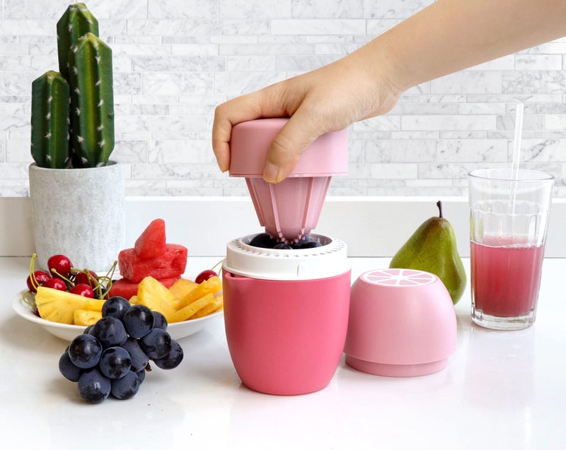 Lechin Hand Juicer - Citrus Juicer with Lemon Shape - Hand Lemon Juicer with Two Press Options for Different Fruits (Pink) - Image 4