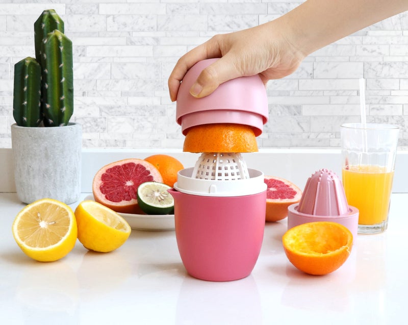 Lechin Hand Juicer - Citrus Juicer with Lemon Shape - Hand Lemon Juicer with Two Press Options for Different Fruits (Pink) - Image 3