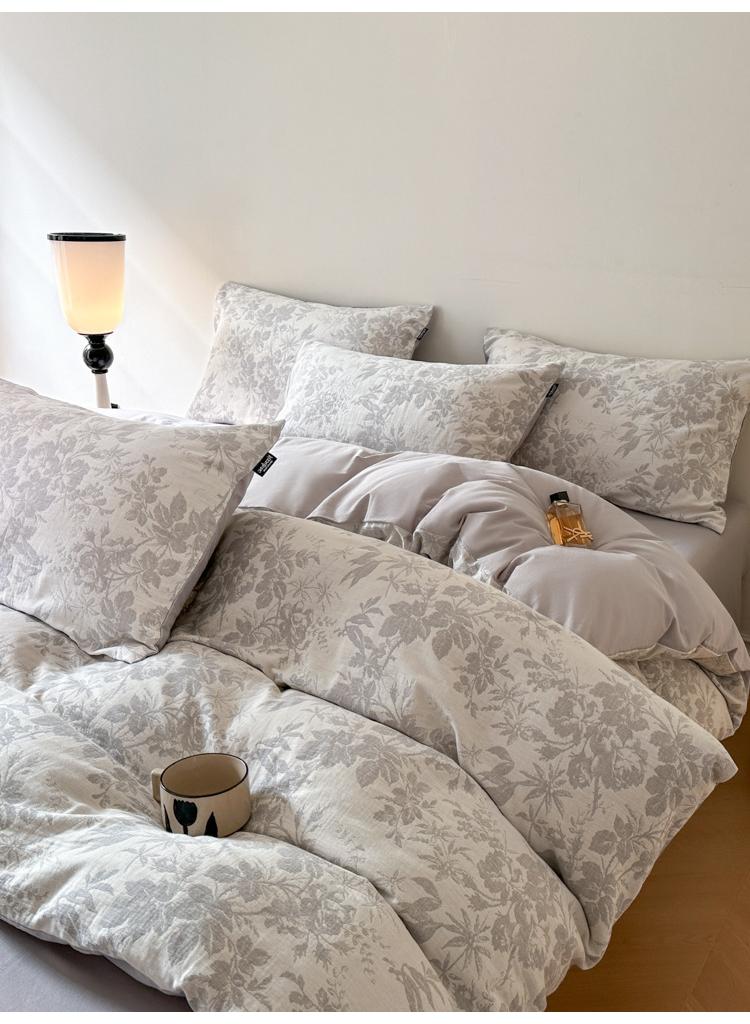 Bluejw 4-Piece Cotton Comfortable Set Bed Sheet Set Gift Birthday Gift Moving Gift - Image 1