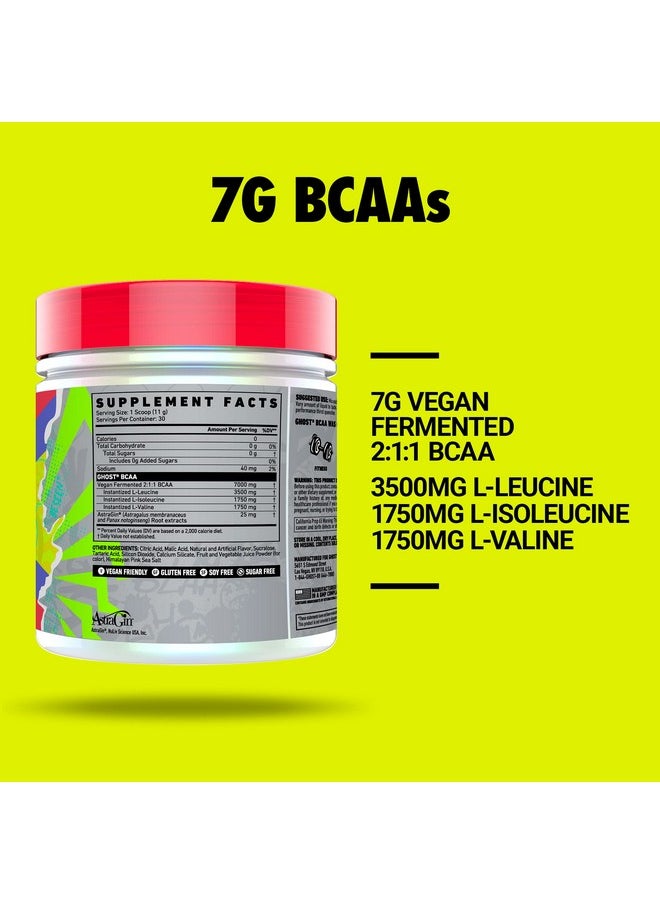 Ghost - Bcaa Amino Acids Sour Patch Kids Blue Raspberry 30 Servings Sugarfree Intra & Post Workout Powder & Recovery Drink 7G Bcaa Supports Muscle Growth & Endurance Soy & Glutenfree Vegan - Image 1