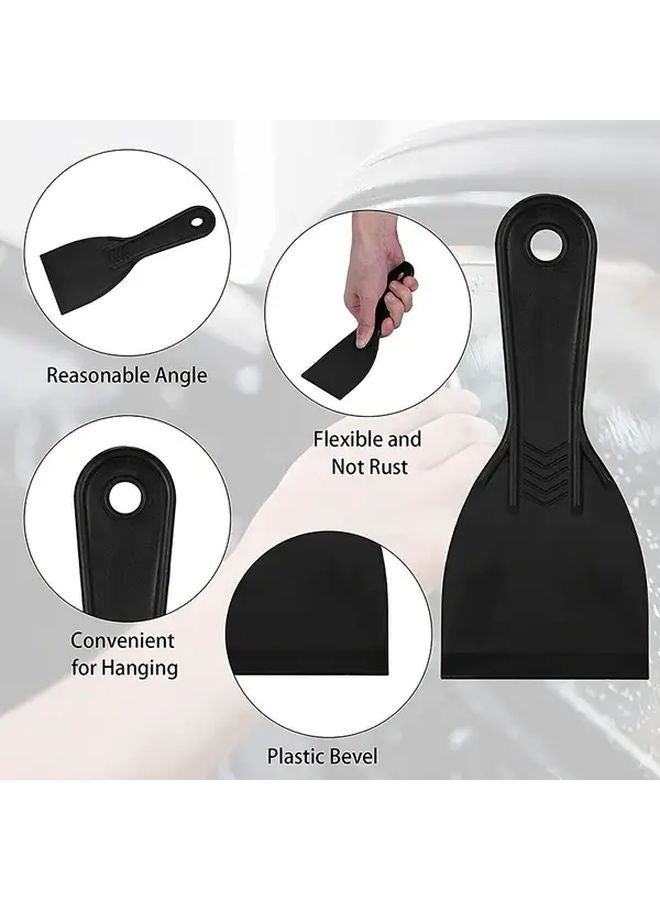 5Pcs Black Flexible Plastic Putty Knife Set with Ergonomic Handle for Sanding Spackling - Image 3