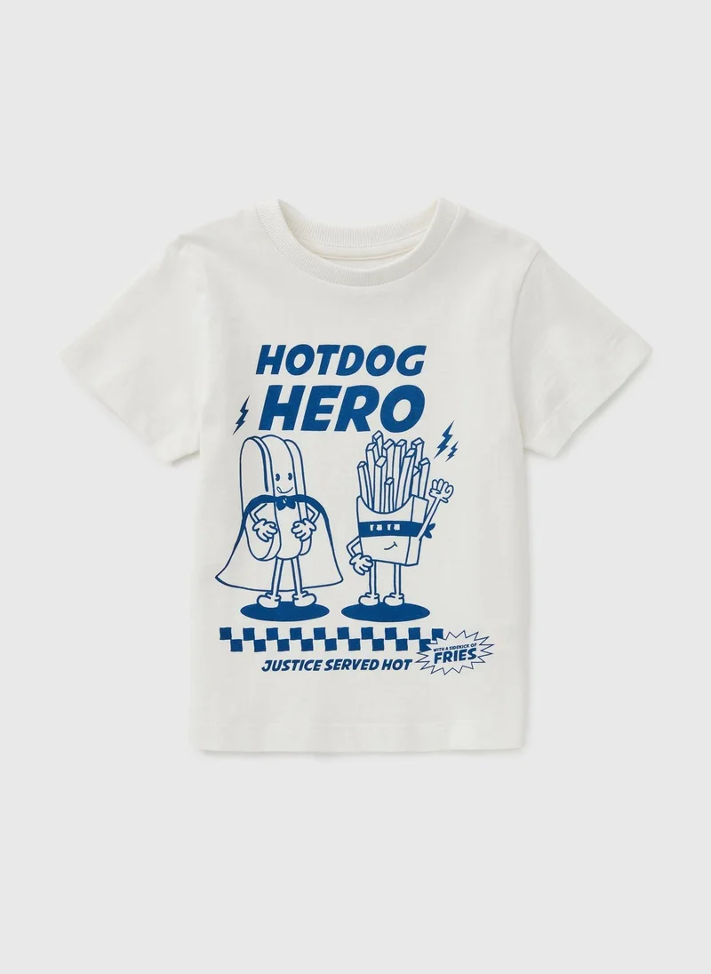 ماتلان Boys White Hotdog Hero T-Shirt