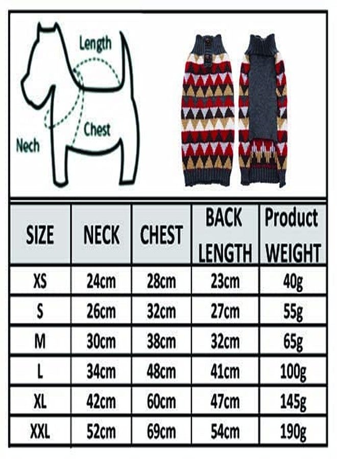 PETANGEL Geometric Pattern Stretchable Knitted Warm Turtleneck Winter Warm Sweater for Large Dogs (Size: XXL, Adjustable Chest: 62cm - 68cm) - Image 4