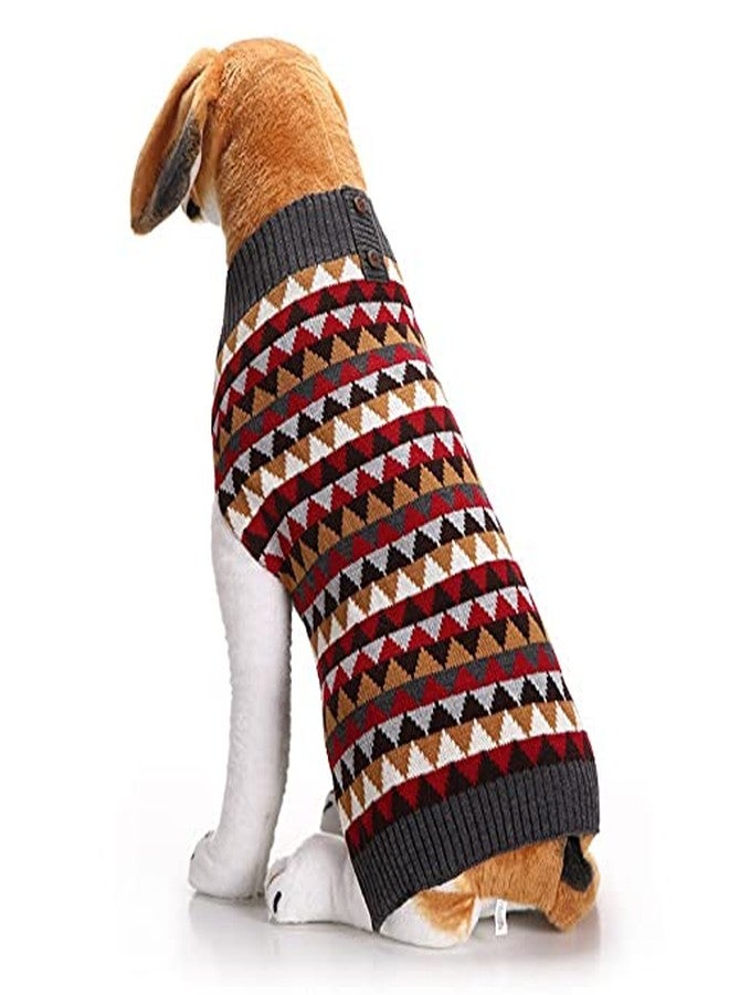 PETANGEL Geometric Pattern Stretchable Knitted Warm Turtleneck Winter Warm Sweater for Large Dogs (Size: XXL, Adjustable Chest: 62cm - 68cm) - Image 3