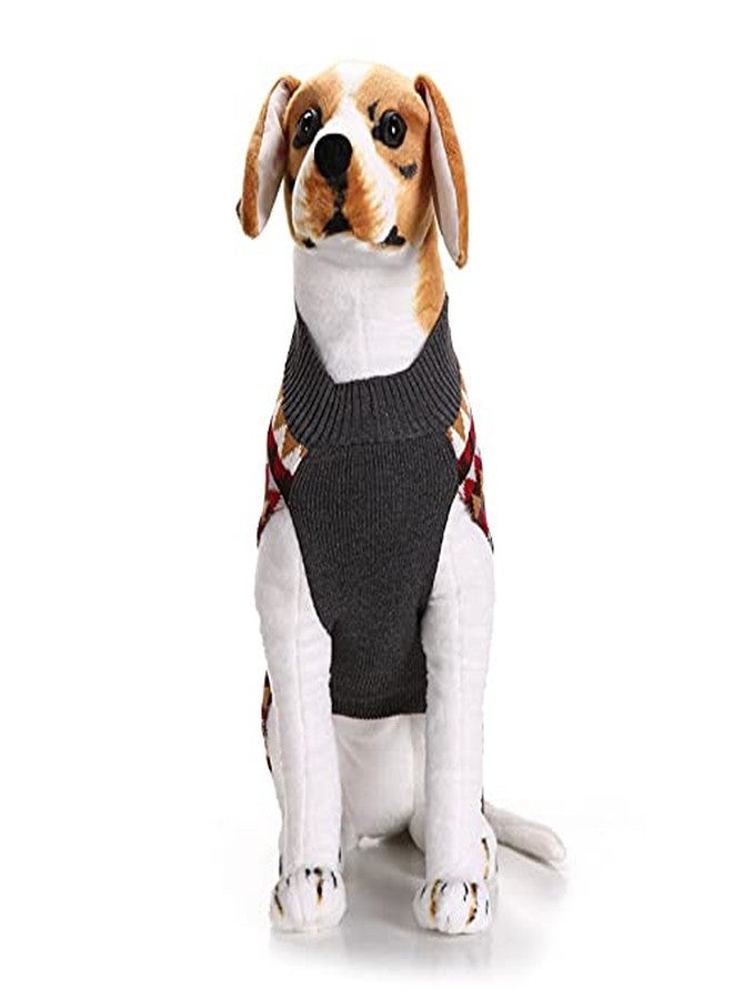 PETANGEL Geometric Pattern Stretchable Knitted Warm Turtleneck Winter Warm Sweater for Large Dogs (Size: XXL, Adjustable Chest: 62cm - 68cm) - Image 5