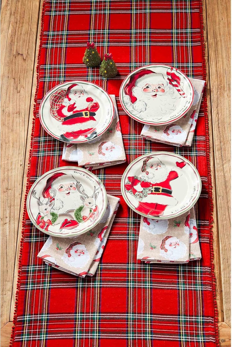 Mud Pie Santa Salad Christmas Plate Candy Cane 8 dia - Image 3