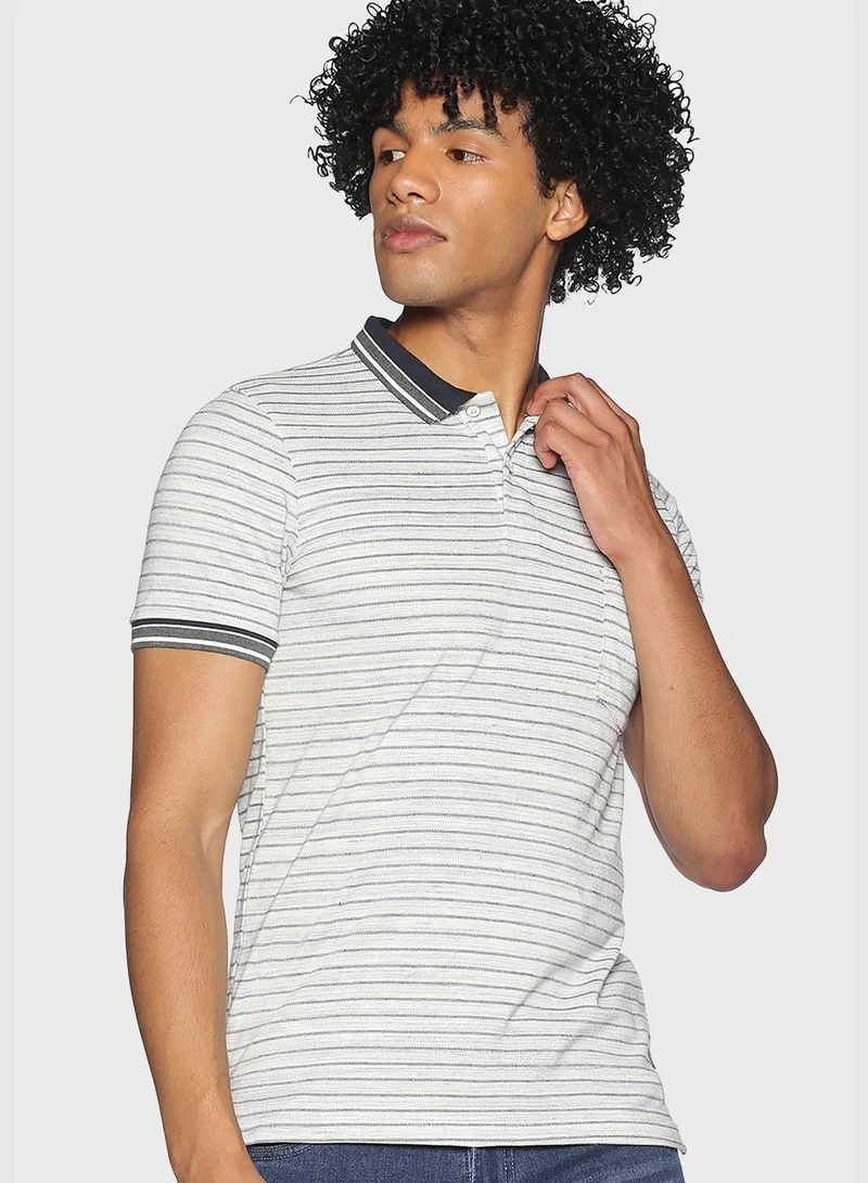 Campus Sutra Striped T-shirt