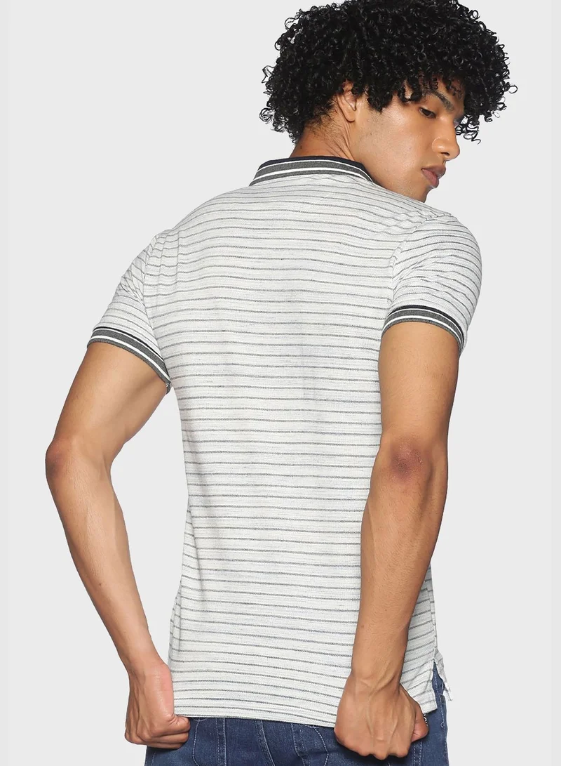 Campus Sutra Striped T-shirt