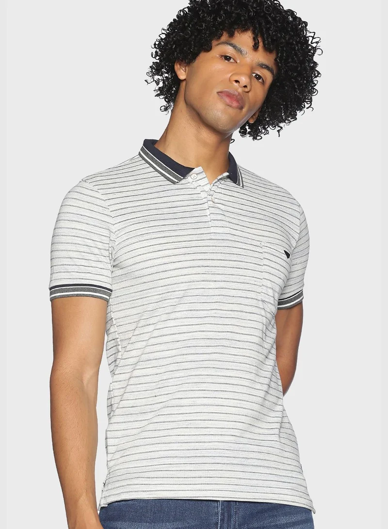Campus Sutra Striped T-shirt