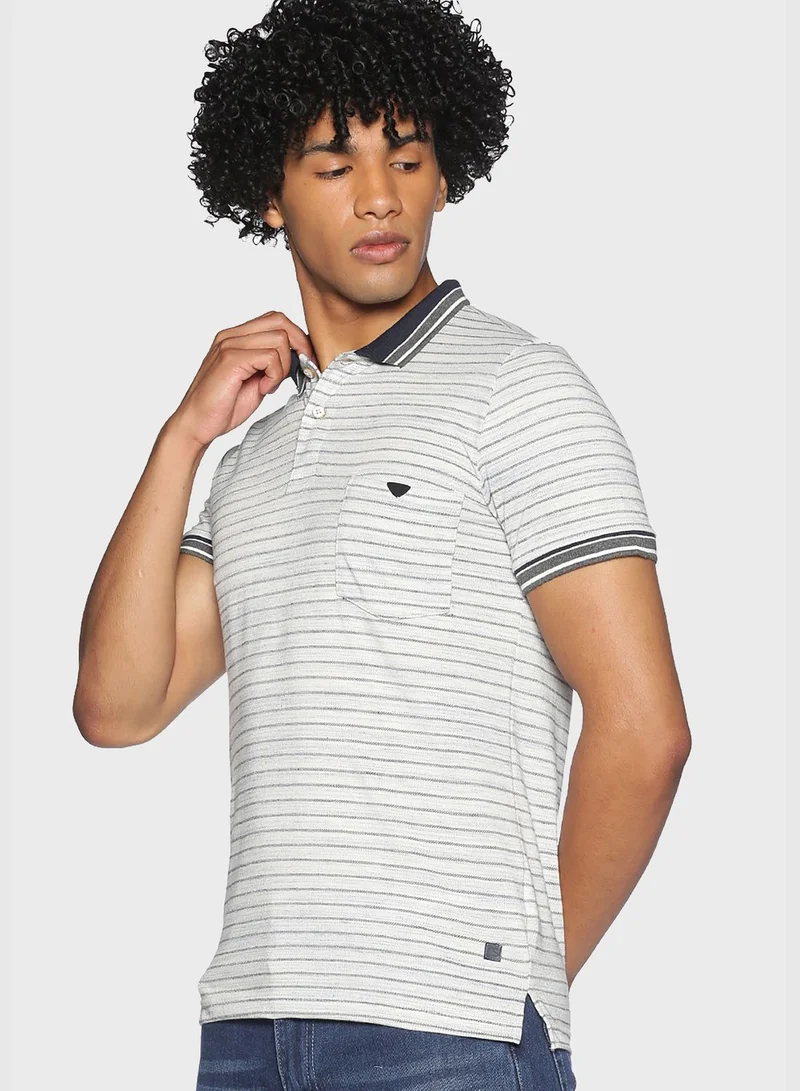 Campus Sutra Striped T-shirt