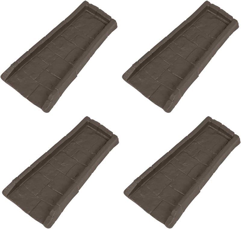 suncast Outdoor System Protective Decorative Rain Gutter Downspout Splash Block, Easy to Install, Lightweight 1.3 Pounds, Java 4 Pack - Image 1