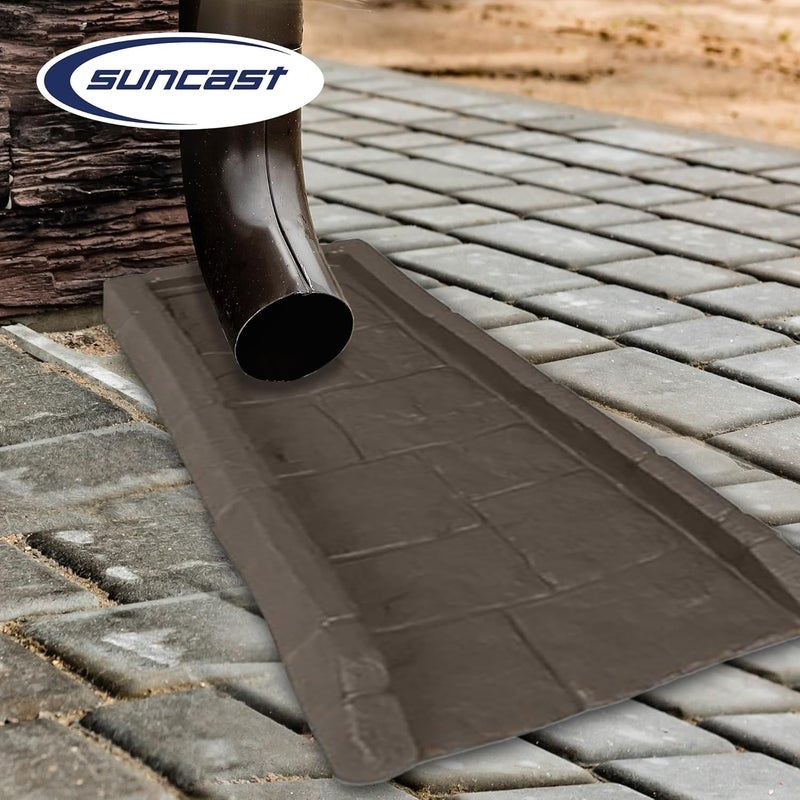 suncast Outdoor System Protective Decorative Rain Gutter Downspout Splash Block, Easy to Install, Lightweight 1.3 Pounds, Java 4 Pack - Image 4