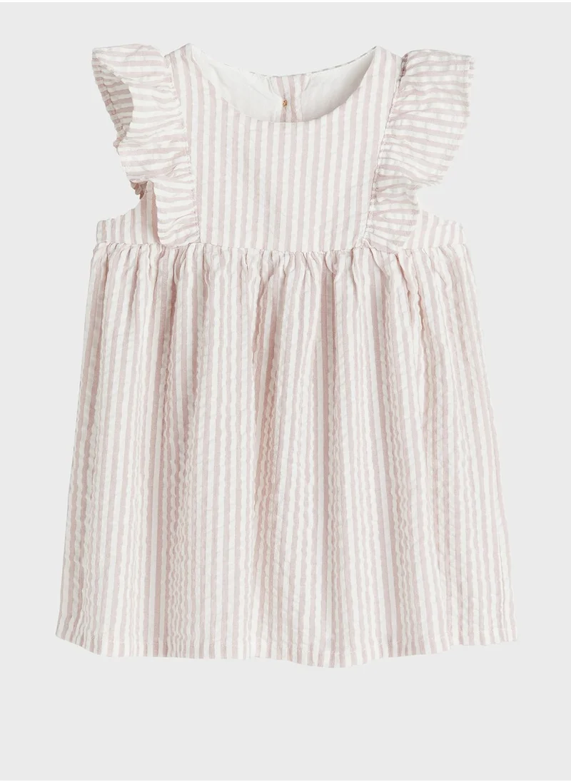 H&M Kids Striped Ruffle Sleeve Dress