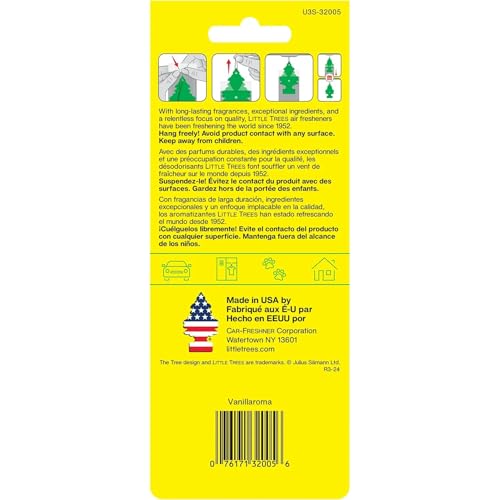 Little Trees Vanillaroma Air Freshener (Pack of 3) | Warm Vanilla Fragrance | Iconic Tree Hanging Design | For Car, Home, Wardrobe | Imported from USA - Image 3