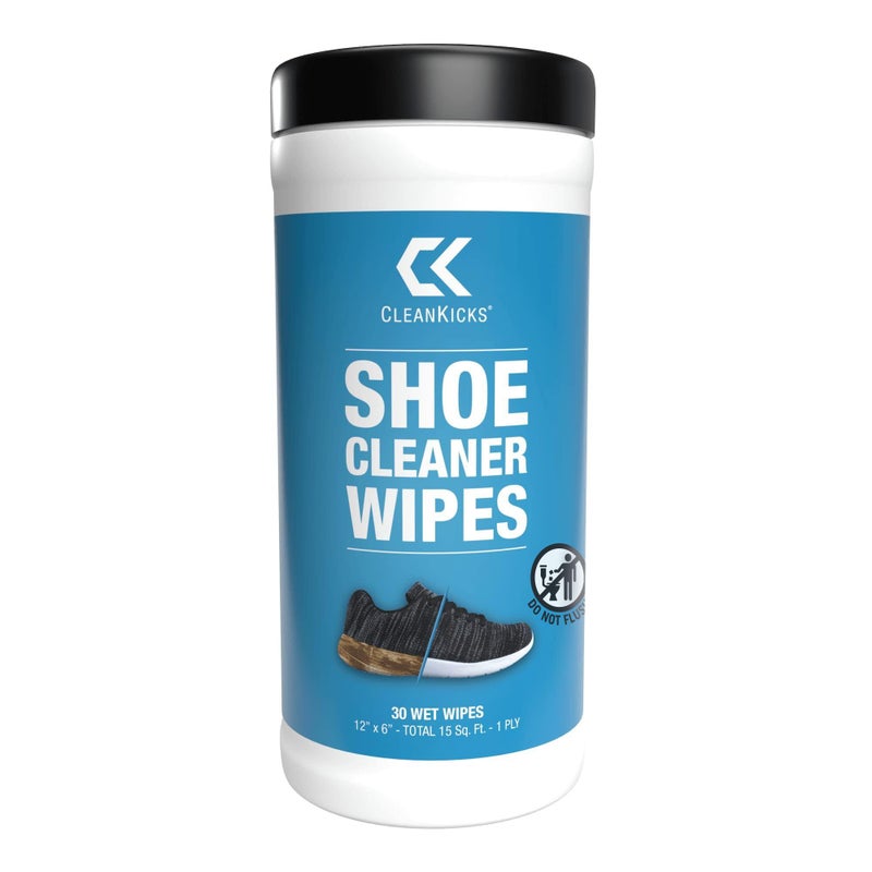 CleanKicks Shoe Cleaner Shoe Wipes for White Sneakers, Suede, Canvas, Leather, Removes Scuffs, Dirt & Stains,Multipurpose Travel Size Cleaning Wipes for Athletic Shoes, Boots & More - 30 Count - Image 1
