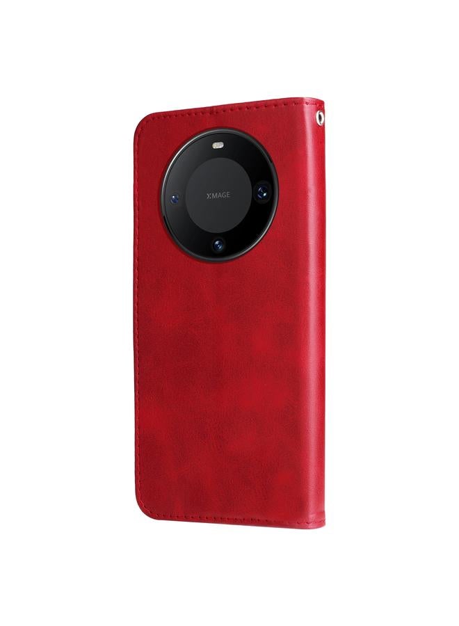 اس-توب جراب هاتف Huawei Mate 60 من الجلد بسحاب وملمس جلد العجل - Image 3