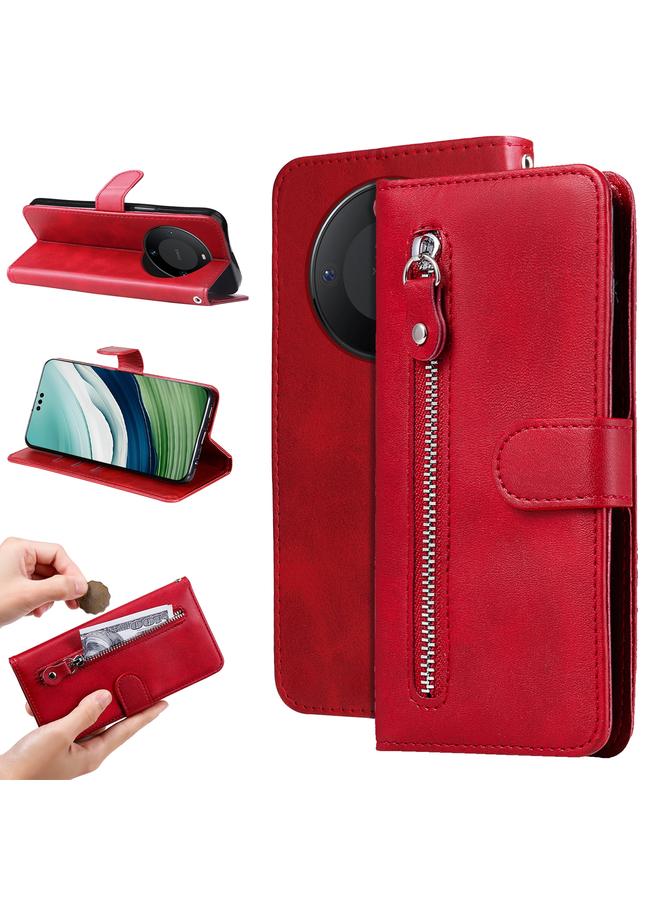 اس-توب جراب هاتف Huawei Mate 60 من الجلد بسحاب وملمس جلد العجل - Image 1