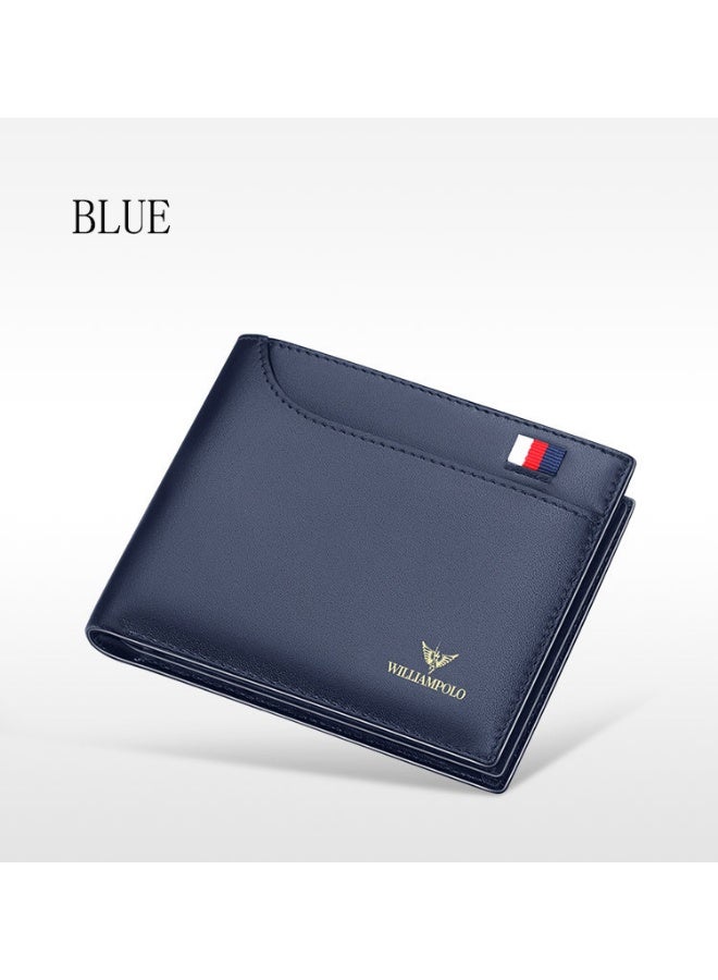 ويليامبولو محفظة ويليامبولو للرجال، محفظة جلدية ممتازة، محفظة جلدية ناعمة للرجال، أسلوب عمودي قصير، محفظة جلد البقر الطبقة العليا - Image 3