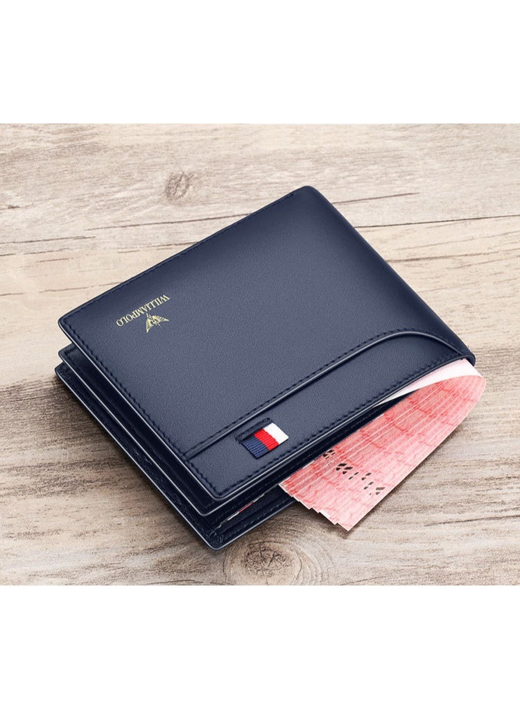 ويليامبولو محفظة ويليامبولو للرجال، محفظة جلدية ممتازة، محفظة جلدية ناعمة للرجال، أسلوب عمودي قصير، محفظة جلد البقر الطبقة العليا - Image 5