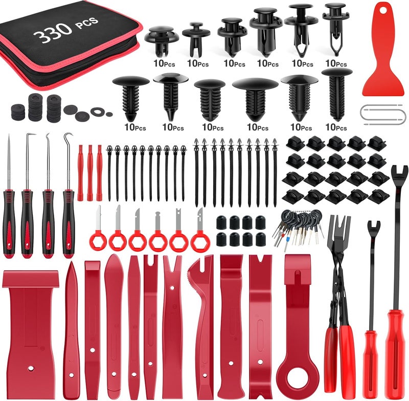 GOOACC 330Pcs Trim Removal Tool Set with Auto Push Pin Bumper Retainer Clips and Pry Tools - Image 1
