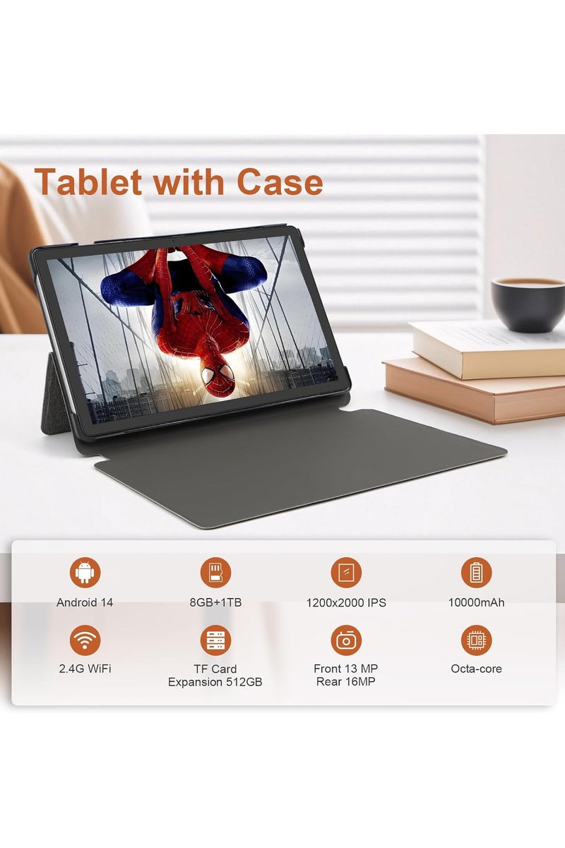 REBENUO CM10016plus Tablet 10.36 Inch , WIFI Android Tablet Pc with 8GB+1TB, 2K Screen Educational Tablet with keyboard and Pen CM10016plus Gray - Image 3