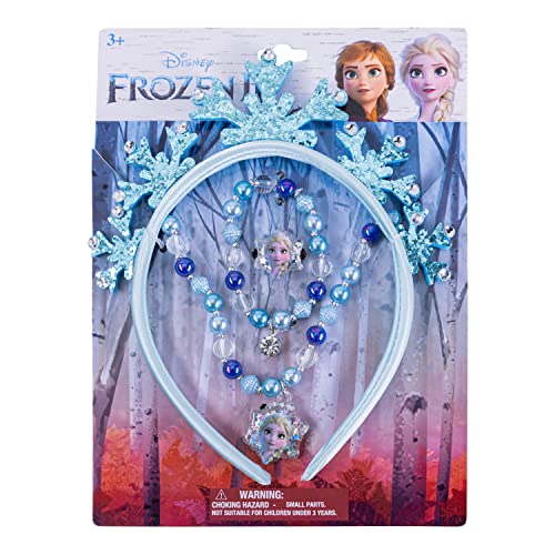 LUV HER Frozen Princess Dress Up Accessory Set - 3 Pcs Jewelry Set - Blue Princess Elsa Tiara, Bracelet - Elsa Necklace - Birthday, Holiday Gifts For Girls - Toys Dress Up Kit - Ages 3+ - Image 1