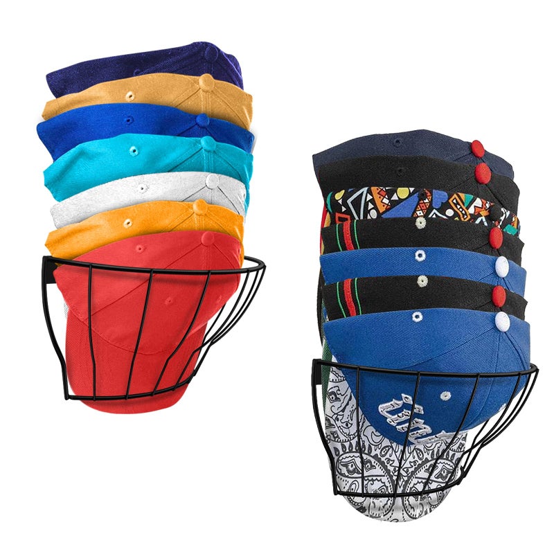 JODOUEEIR 2Pack Hat Holder on Wall MountMetal Hat Racks StandDesigned for Baseball Cap OrganizationHat Organizer for Baseball CapsBaseball Hat Storage OrganizerHat Rack for Closet up to 30 cap hangers