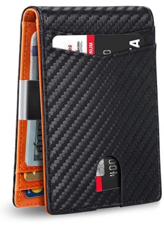 Carbon Fiber Black Orange (12 card slots in leather)