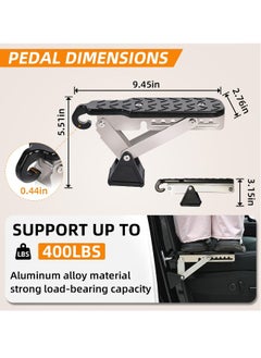 Generic Adjustable Car Door Step, Stand Pedal for Door Latch, Roof Access Door Step for Car, Supports Both Feet, Roof Rack Accessories for SUVs and Vehicles  - Image 2