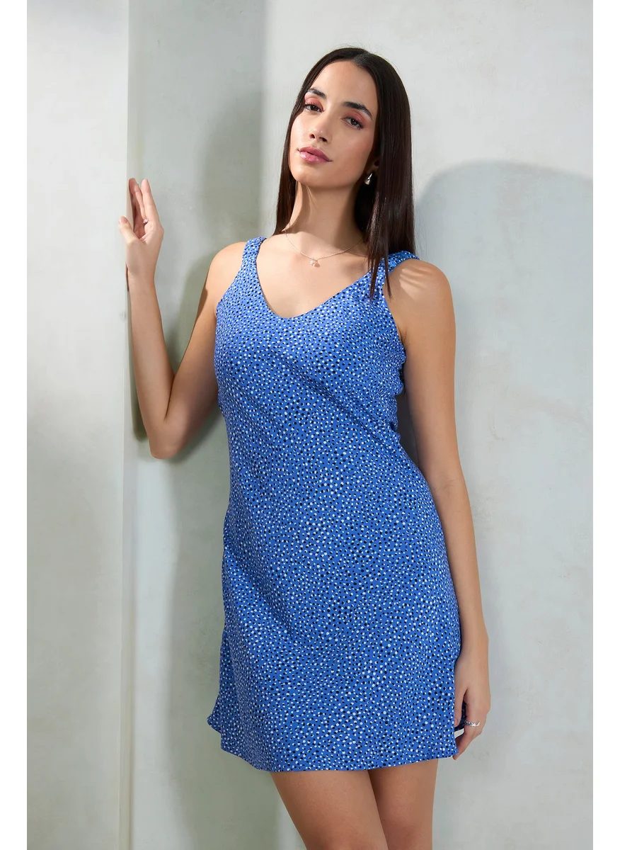 Virgio Virgio Geometric Printed Sleeveless A-Line Dress