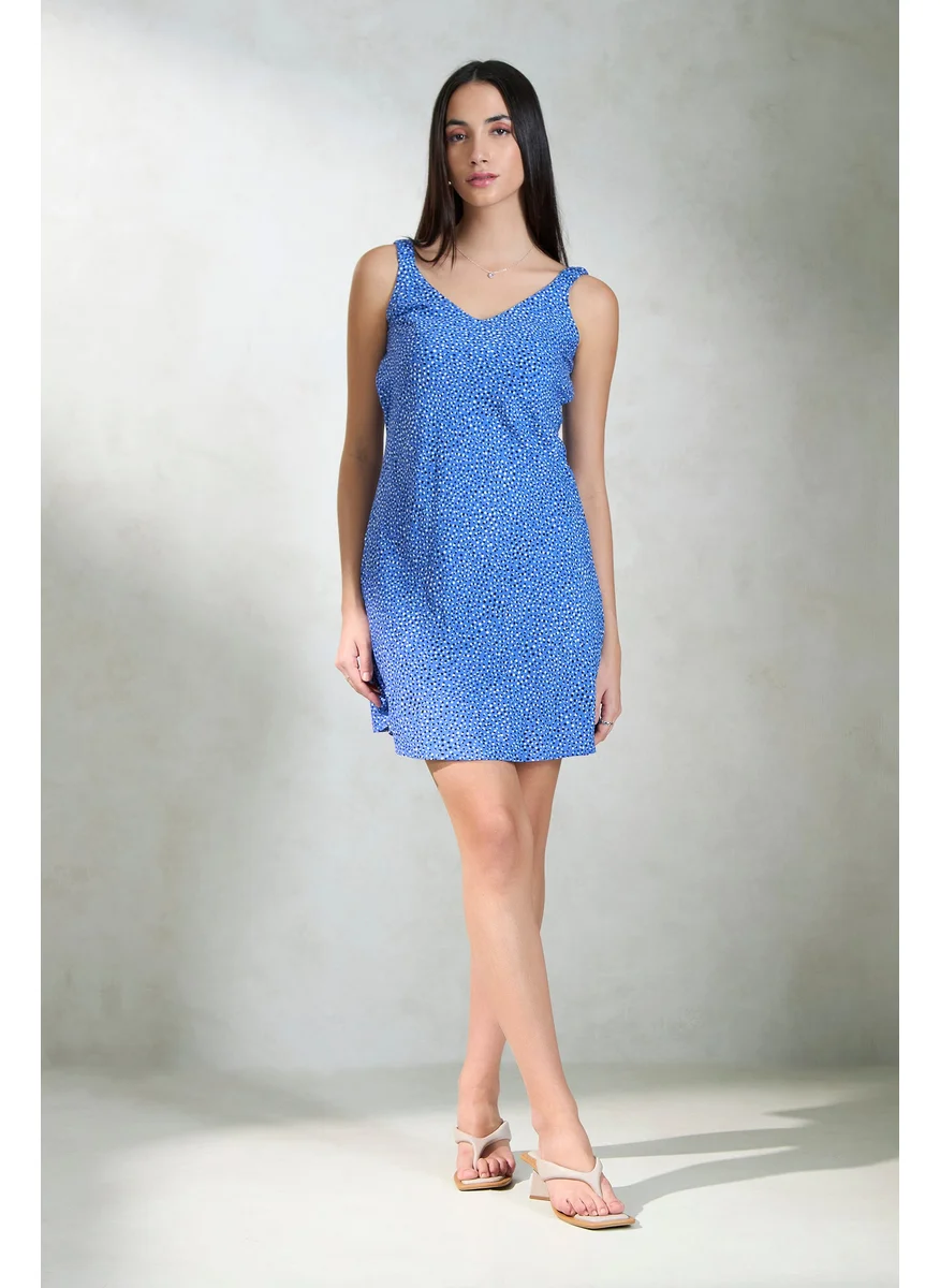 Virgio Virgio Geometric Printed Sleeveless A-Line Dress