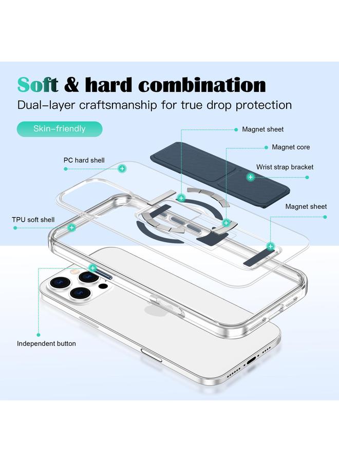 S-TOP Case For iPhone 16 Pro Max Clear Wristband Holder MagSafe Phone Case - Image 4