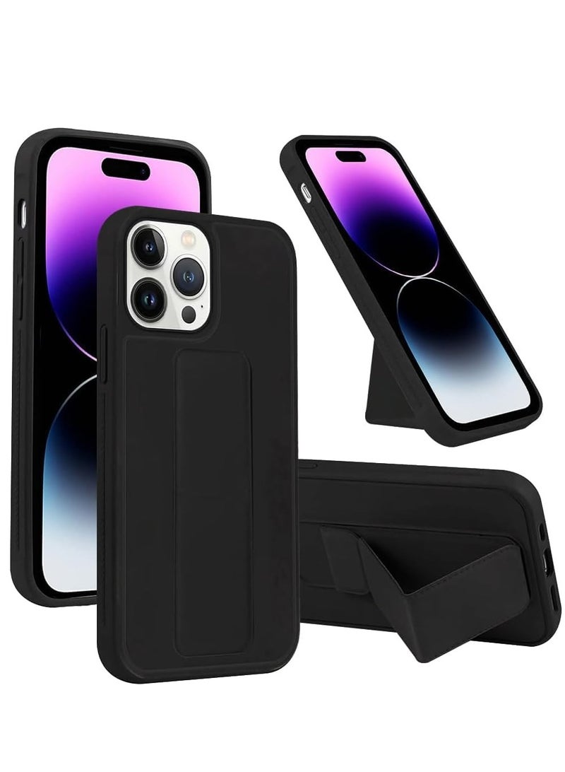 Case Compatible with iPhone 14 Pro Case Magnetic Car Holder Cover Soft Silicone Horizontal and Vertical Kickstand Case Wrist Strap Shockproof Anti Fingerprint Case - Image 1