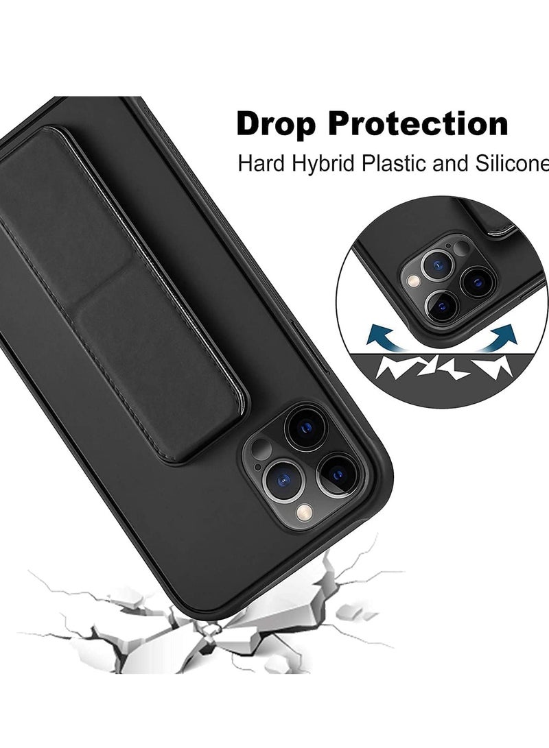 Case Compatible with iPhone 14 Pro Case Magnetic Car Holder Cover Soft Silicone Horizontal and Vertical Kickstand Case Wrist Strap Shockproof Anti Fingerprint Case - Image 3