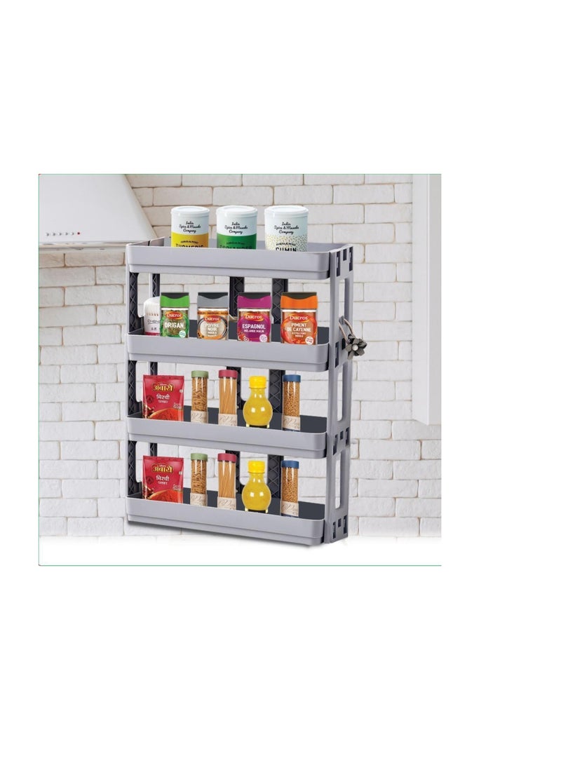 OM Multi-Tier Turbo Organizer - For Bathroom or Kitchen (Grey, 4 Tiers) - Image 1